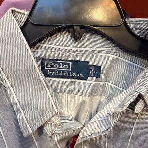 Polo by Ralph Lauren Narrow Striped Button-Down Shirt - Blue & White